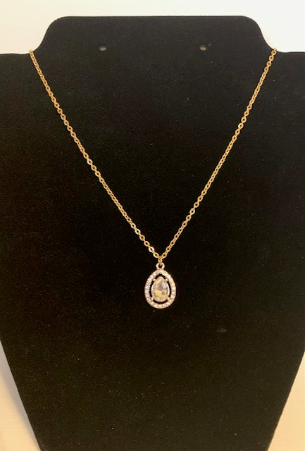 Stunning Crystal Stone Gold Necklace
