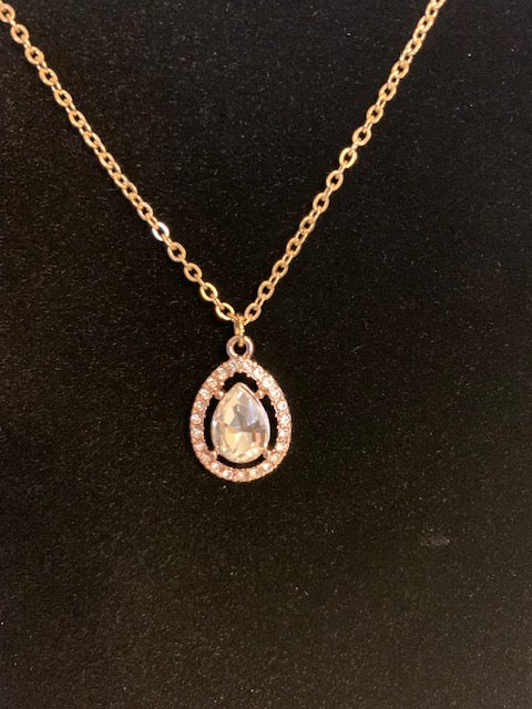 Stunning Crystal Stone Gold Necklace
