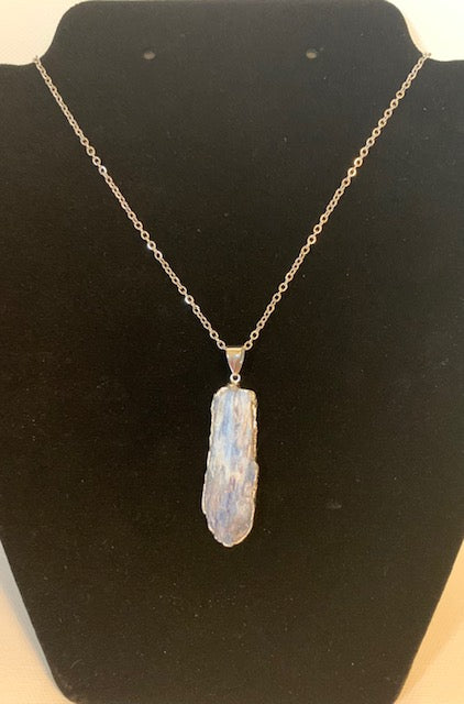 Kyanite & Silver Stone Pendant Necklace (Two looks)