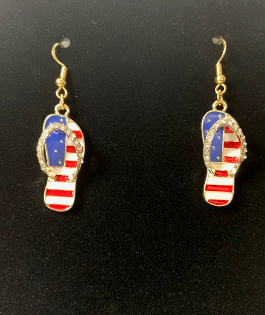 Patriotic Sandal Earrings