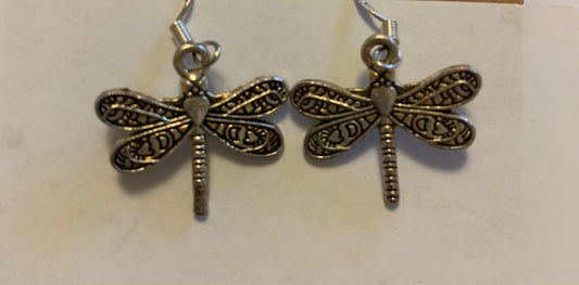 Silver Dragonfly Earrings