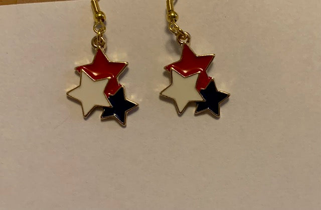 4th of July Earrings (Red, White and Blue)