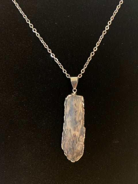 Kyanite & Silver Stone Pendant Necklace (Two looks)