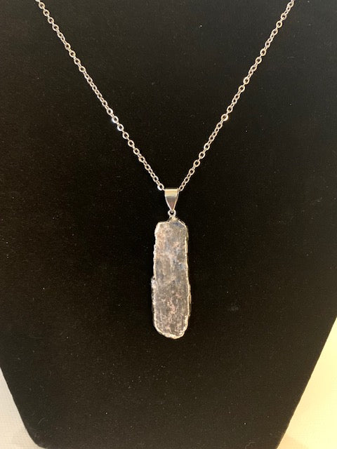 Kyanite & Silver Stone Pendant Necklace (Two looks)