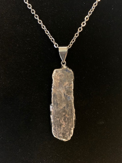 Kyanite & Silver Stone Pendant Necklace (Two looks)