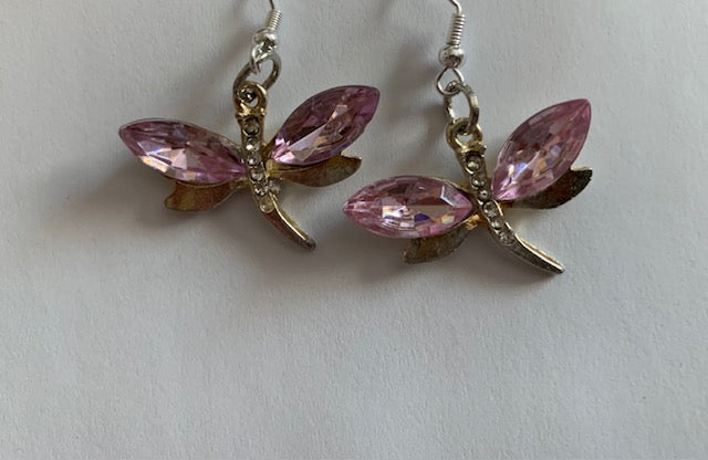 Light Pink Dragonfly Earrings