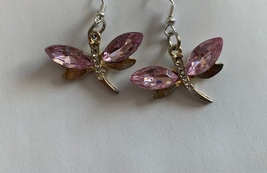 Light Pink Dragonfly Earrings