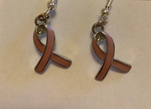 Pink Ribbon Earrings (Breast Cancer)