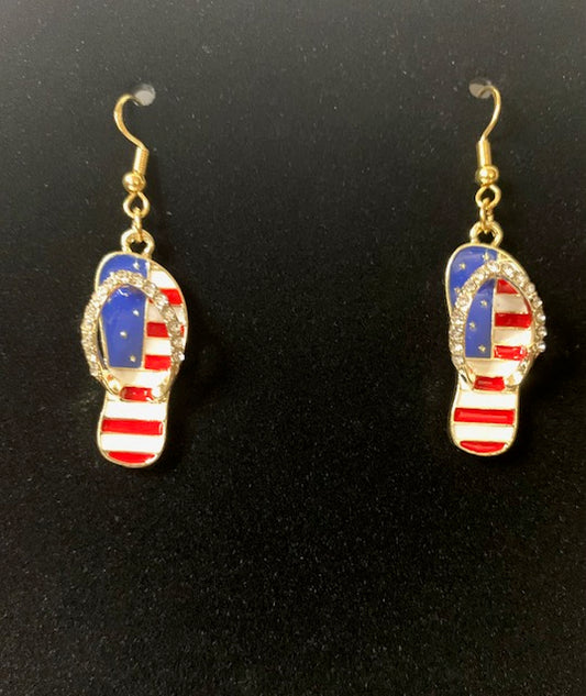 Patriotic Sandal Earrings